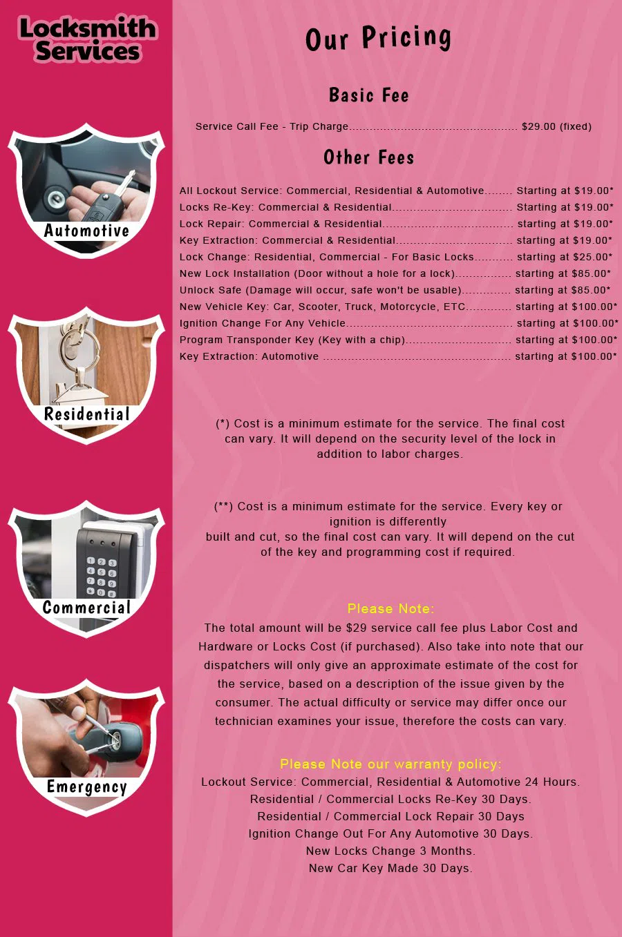 Metuchen NJ Locksmith Store Metuchen, NJ 732-723-8849 - price-list-c-18
